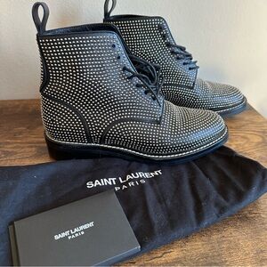 Saint Laurent Black Studded women's Boots
